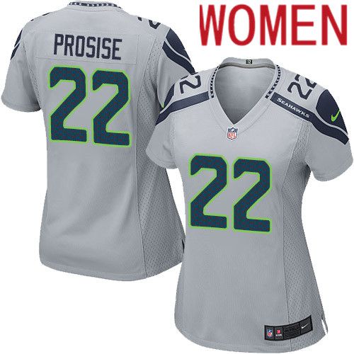 Women Seattle Seahawks #22 C. J. Prosise Nike Gray Game NFL Jersey